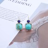 Allereyae Boho Square Turquoise Dangle Earrings Gold Square Turquoise Earrings