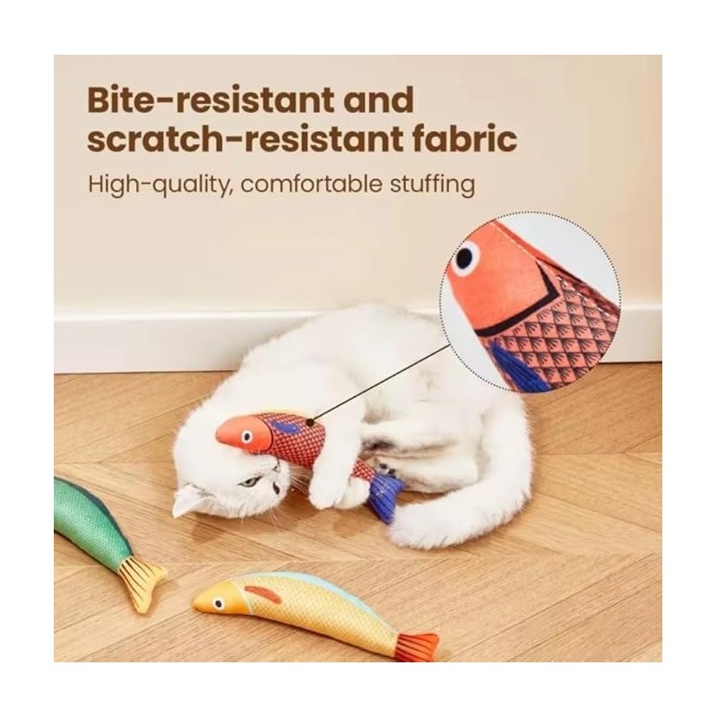 Furlof Cat Toy Fish Fidget Movable Cat Toy Fish Fidget