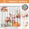 JarThenaAMCS Fall Pumpkins Shower Curtain Autumn Leaves Harvest Thanksgiving Polyester