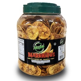 Nezka Sweet Plantain Chips - Delicious Crunchy Snacks and Side Dish - Jar of 28 oz