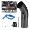 Universal Car 75mm Inlet Carbon Fiber Look Steel Cold Air