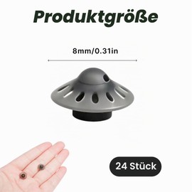 Pack of 24 Hearing Aid Umbrellas, 8 mm, Made of Soft Silicone, Shields for Hearing Aids, Starkey, Universally Compatible with Phonak, Signia, Oticon and Starkey Hearing Aids, Replacement Parts for