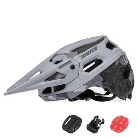 BATFOX Bike Helmet Mountain Bike Helmets for Men Women Adults MTB Bicycle Cycling BMX Bike Helmet, L(56-60CM), Gray W/Gopro base