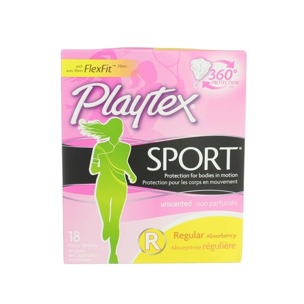 Playtex Tampons Sport Regular 18 Count Unscented (6 Pack)