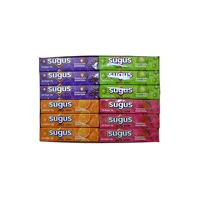 Sugus Chewy Candy Candies Bar Assorted Flavour Green Apple ,Blackcurrant,