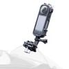 Motorcycle Windshield Aluminum Alloy Clip Compatible with Insta360 X4 Black