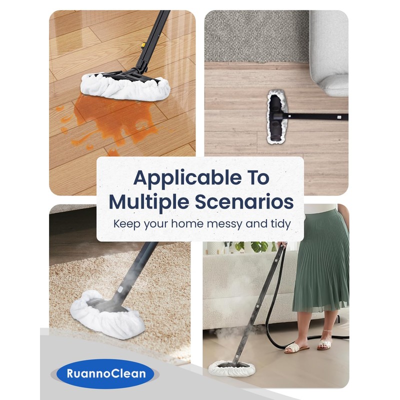 RuannoClean Steam Cleaner Accessories, Large Bonnets Rectangle Compatible with Dupray