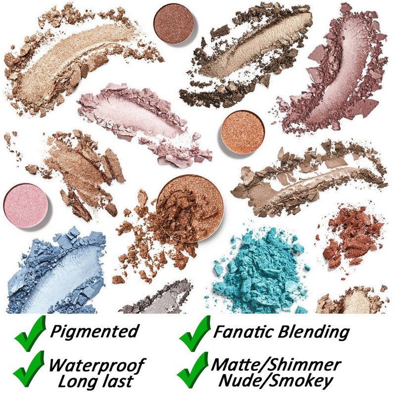 Beauty Glazed Eyeshadow Palette and Makeup Brushes, Matte Shimmer Eye