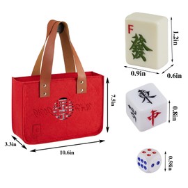 YINIUREN American Mahjong 1.2 inch 30MM Ivory Color 166 Tile Mahjong Material Melamine Travel Mahjong Set
