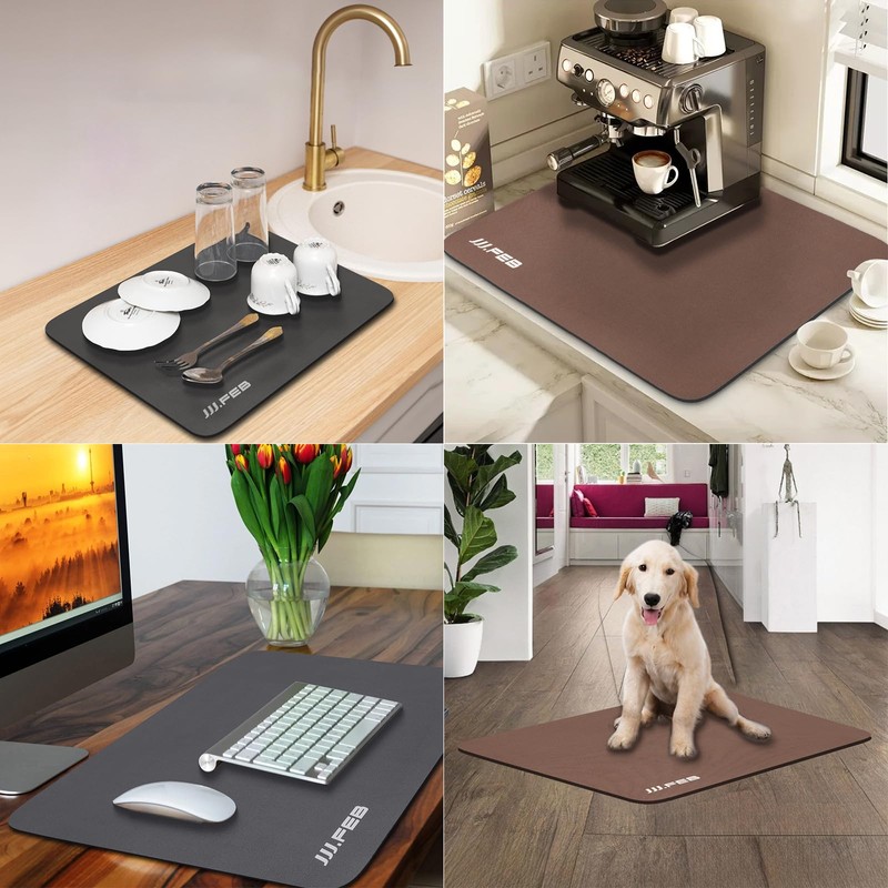 JJJ.FEB Drying Mat Dish Drying Mat Absorbent Mat Roll-up Storage,