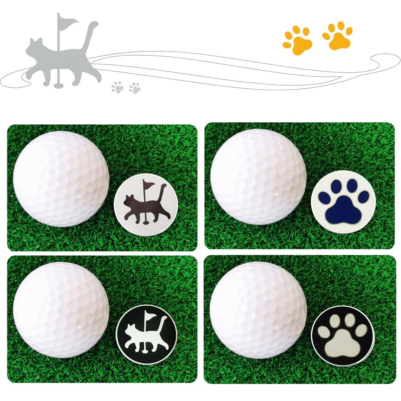 Adhere Golf Marker Metal Golf Logo Ball Mark Cute Cat