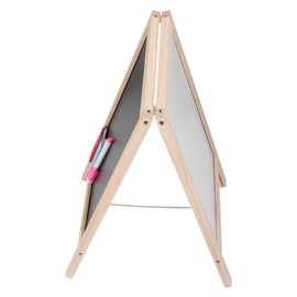 Kids Easel Double Sided Foldable Standing Large Painting Space Poplar Structure Wooden Easel 25x40cm with Accessories