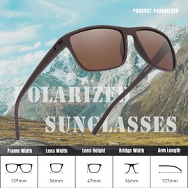 Ninesun Sunglasses Men's Polarised Classic Vintage Glasses HD Lenses Outdoor Sports Fishing Cycling Golf Fashionable Sports Sunglasses with UV400 Protection, Black/Red/Brown