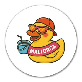 Huuraa Aufkleber Quietscheente Malle Gummiente Mallorca Geschenk 10cm Quietscheente Malle Geschenkidee