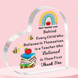 FMCC Teachers Gift for Women Men, Thank You Teacher Gifts Acrylic Plaque Teachers Gifts, Best Gifts for Teacher Christmas Gifts (Behind Every)