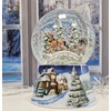 Christmas Snow Globe with Music, Nostalgic Carriage Ride Over Bridge,