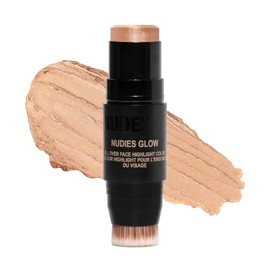 NUDESTIX Nudies Glow Highlighter Stick – Multi-Use Cream Highlighter for Cheeks, Eyes & Body with Built-In Brush | Dewy, Radiant Finish | Clean, Vegan