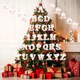 26 Pcs Initial Christmas Ornaments for Tree Decorations. 26 Acrylic Decorative Hanging Christmas Alphabet Letters DIY Craft Ornaments for Christmas Tree, Xmas Gift Stocking Tag