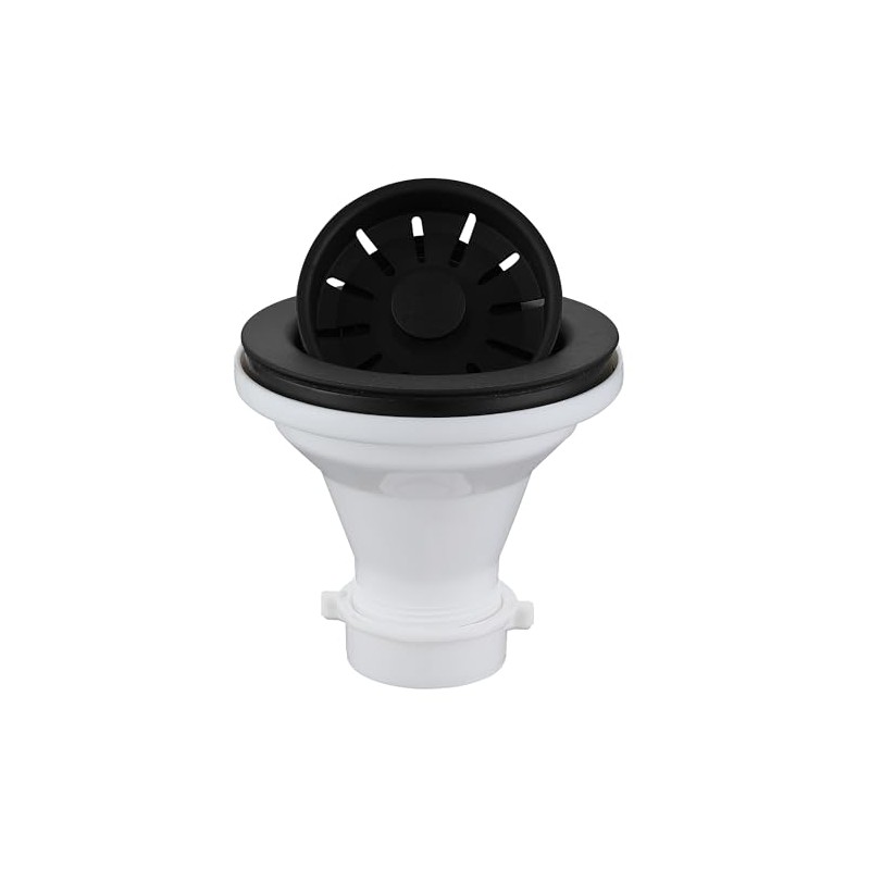 Karran QBSBL 3-1/2 in. Kitchen Sink Basket Strainer in Black
