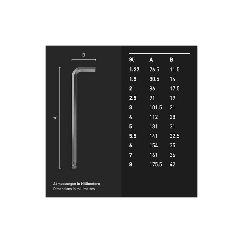 INBUS 74711 Allen Key Set 11-Piece 1.27 - 8 mm