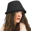 Gllutt Winter Bucket Hat for Women with Fluffy Faux Fur