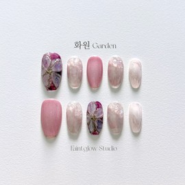 [Hwawon Garden] Handmade nail tips - Oval / [화원 Garden] 수제네일팁 - 오벌
