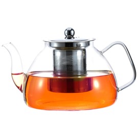 Wlasss 1200 ml/40 oz Glass Teapot with Infuser, Glass Tea Kettle Stovetop，Tea Pot with Infusers for Loose Tea, Tea Maker Gift