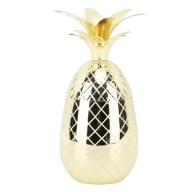 Pineapple Cup with Lid 500ml Stainless Steel Drinking Glasses Reusable Easy to Clean Versatile Tumbler Cup for Bar Party Gold