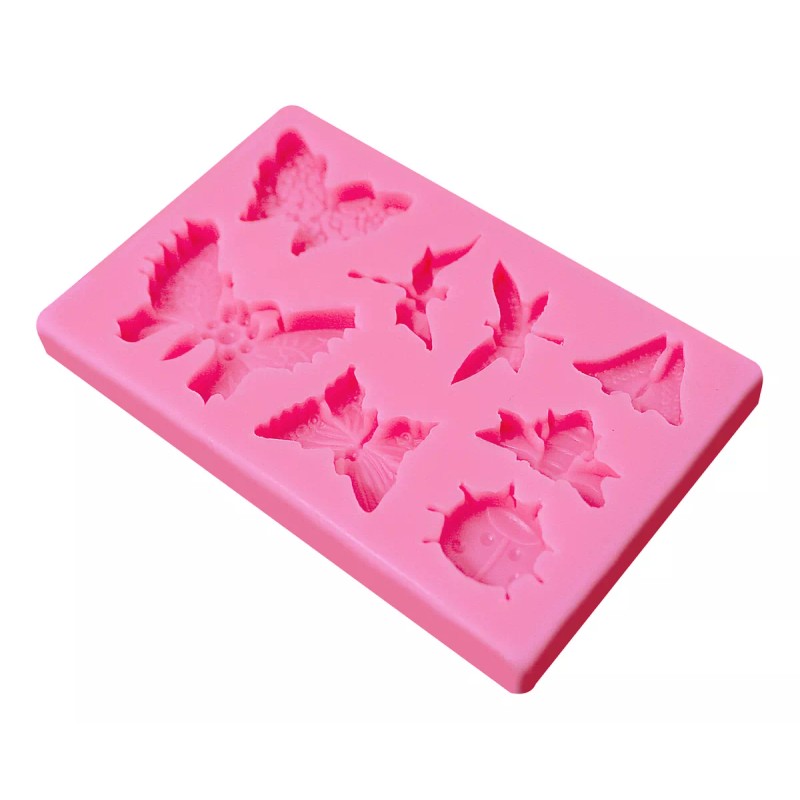 Innova Market Molde De Silicón Para Repostería Mariposas Rosa 8