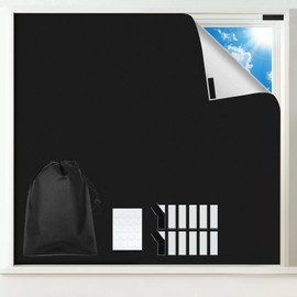 Blackout Window Cover, Portable DIY Window Blinds,Travel Blackout Curtains for Baby Nursery, Bedroom, Dorm Room and Media Room (Black 118"x57")