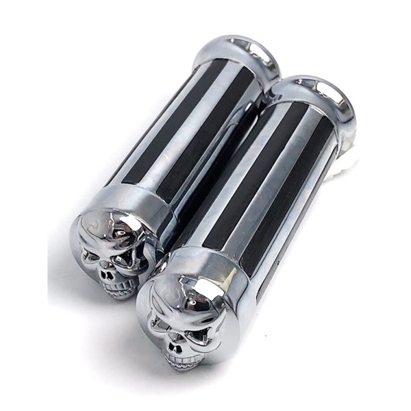 Motorcycle Grips, 1 inch (25 mm), Skull End Grips, American
