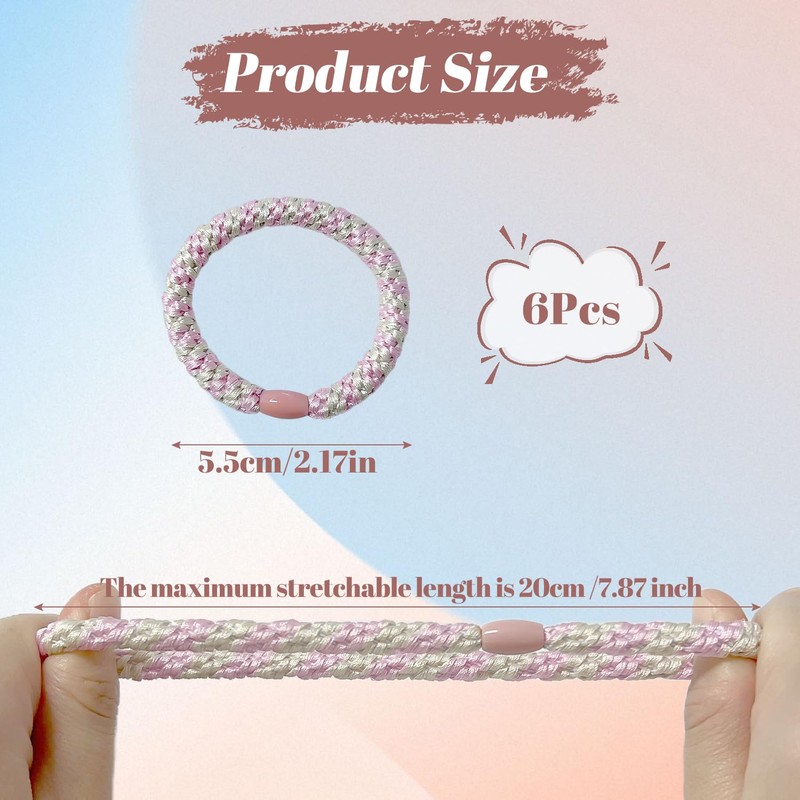 6 Pcs Hair Ties, Stylish Hair Bobbles for Women Sweet