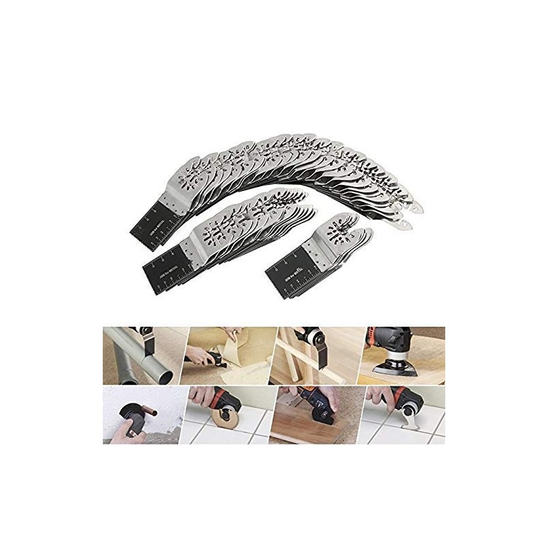 Diagtree 50PCS Bi-Metal Oscillating Multitool Quick Release Oscillating Saw Blades