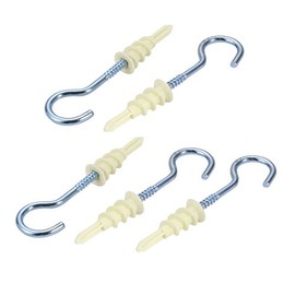 uxcell 5Pcs Self Drilling Drywall Anchor 16mm Inner Dia Zinc Plated Eye Screw Hook Assortment