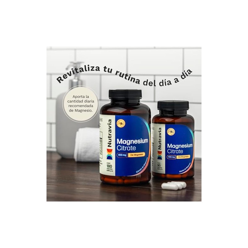 Citrato de Magnesio 400mg 180 Cápsulas NUTRAVIA