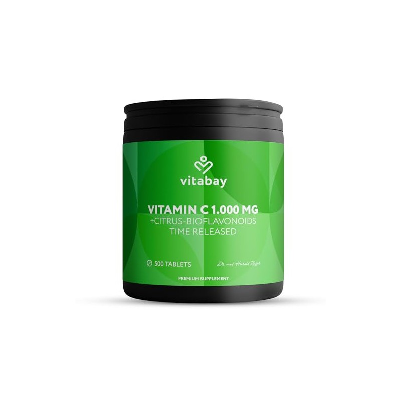 Vitabay Vitamin C 1000mg - 500 Vegan Slow Release Vitamin