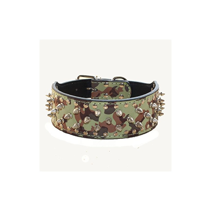Haoyueer Leather Spiked Studded Medium & Large Dog Collars, Harnesses