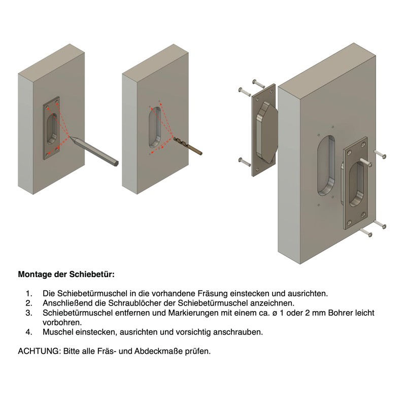 Beschläge Hamburg Bauhaus SM 216-970 MPN PVD Sliding Door Fitting
