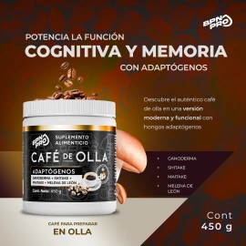 Cafe Soluble de Olla Con Hongos BPN PRO Caf Potenciado Con Hongos Adaptgenos Melena De Leon, Ganoderma Maitake  Bajo En Caloras Y Bajo ndice Glucmico 