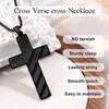 YUCSAWJK Cross Necklace Bracelet Set 26 Inch Stainless Steel Necklace