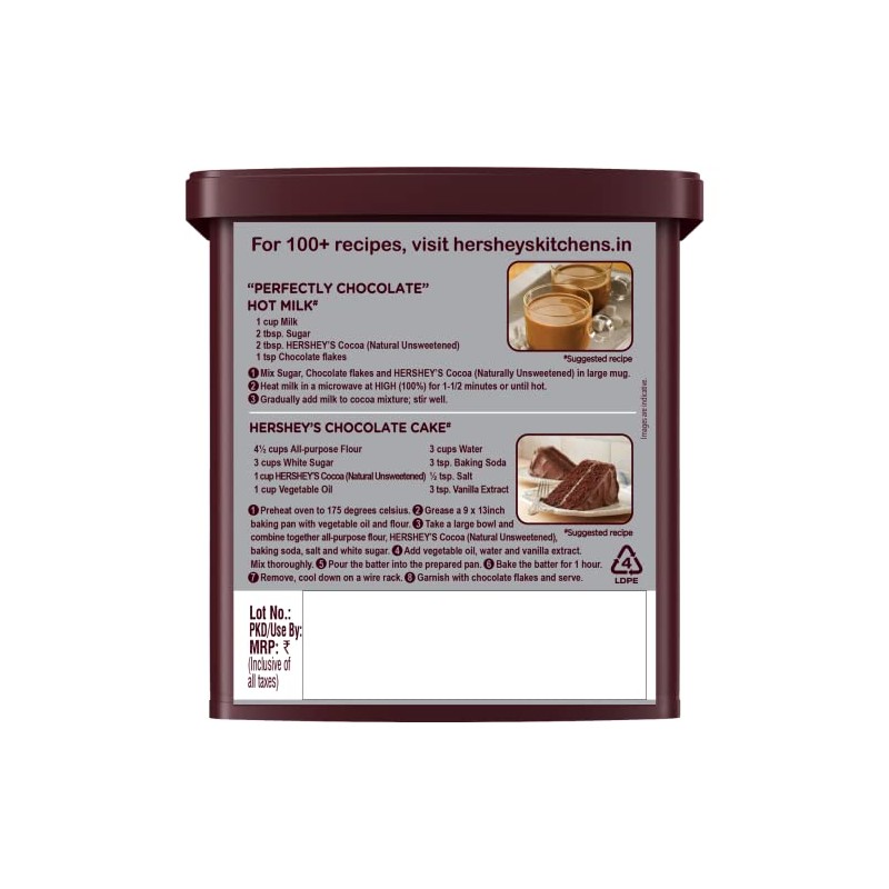HERSHEY'S Natural Unsweetened Cocoa Powder Can, 8 oz 226G