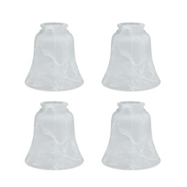 Aspen Creative 23030-4 Transitional Alabaster Bell Shape Ceiling Fan Glass Shade 2-1/8" Fitter, 4-3/4" D x 4-3/4" H, 4 Pack