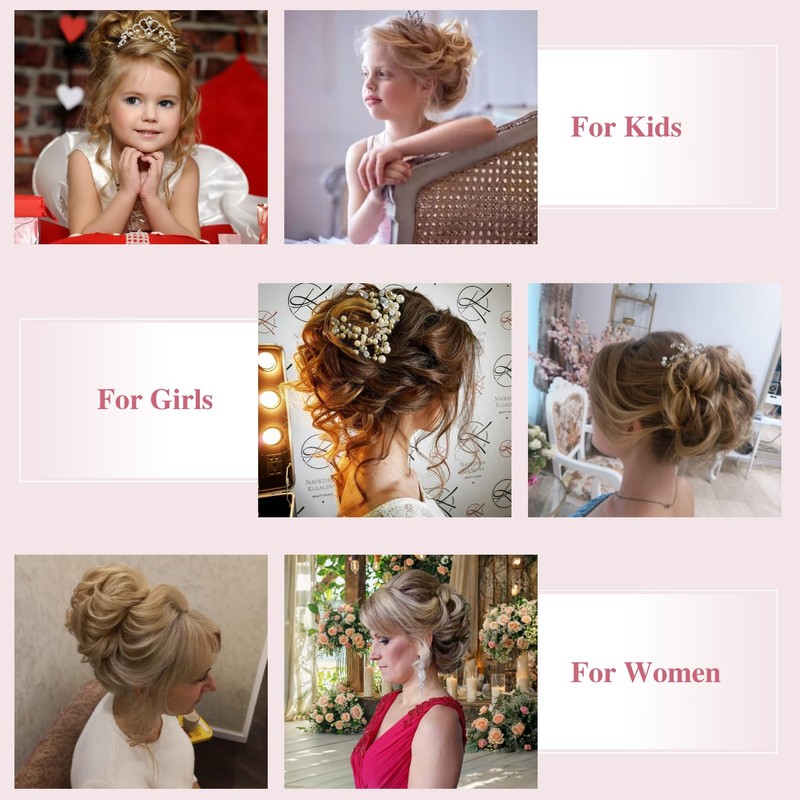 TESSHAIR Thick Human Hair Messy Bun, 100% Real Hair Bun