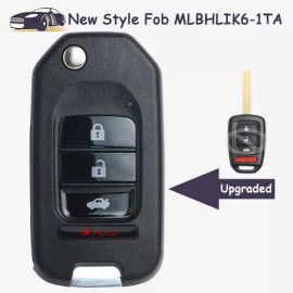 KEYECU Upgraded Flip Remote Key Fob 3+1 4 Button MLBHLIK6-1TA for Honda Accord Civic