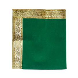Aditri Creation Mat Aasan Velvet Pooja Cloth Decorative Cloth (Size:-20 Inches X 18 Inches) for Multipurpose Indian Traditional Pooja New year Festival Decorations Item & Pooja Article Laxmi(Green)