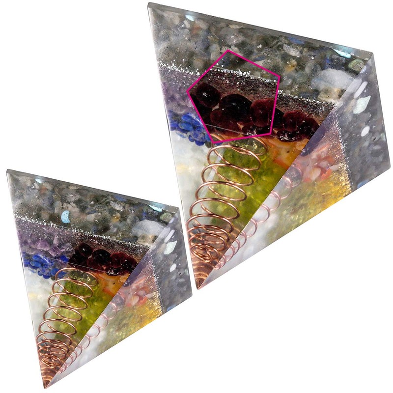 Nupuyai Labradorite Healing Crystal Pyramid for Protection, Chakra Energy Crystal