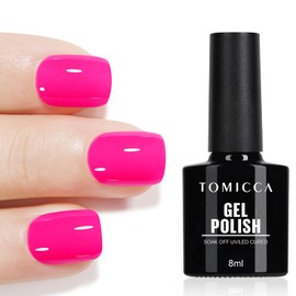 TOMICCA UV Nail Polish Neon Pink, 8 ml UV Gel Nail Polish for Beginners DIY Home, Salon Manicure