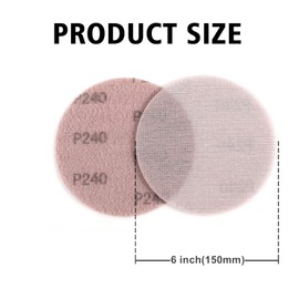 Kcmell 20PCS 150mm Mesh Sanding Discs 240 Grit, 6 Inch Hook and Loop Sanding Pads, Dust Free Disc Anti-Blocking Long-Lasting Sharp Sandpaper for Car Wood Furniture Floor