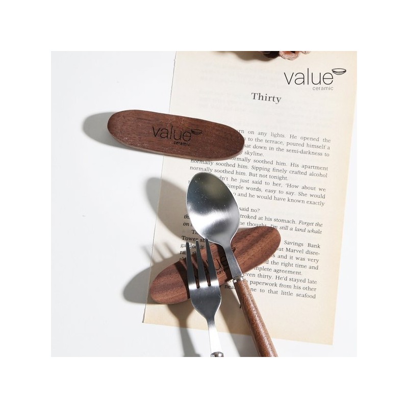 Value Dinness Walnut Wood Chopstick Rests 2P / 벨류 디니스