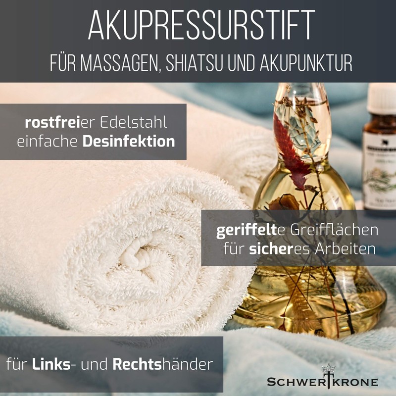 Schwertkrone Acupressure Pen Acupressure Stick 3/7 mm Acupuncture Sticks Acupressure
